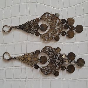 Bronzed metal earrings